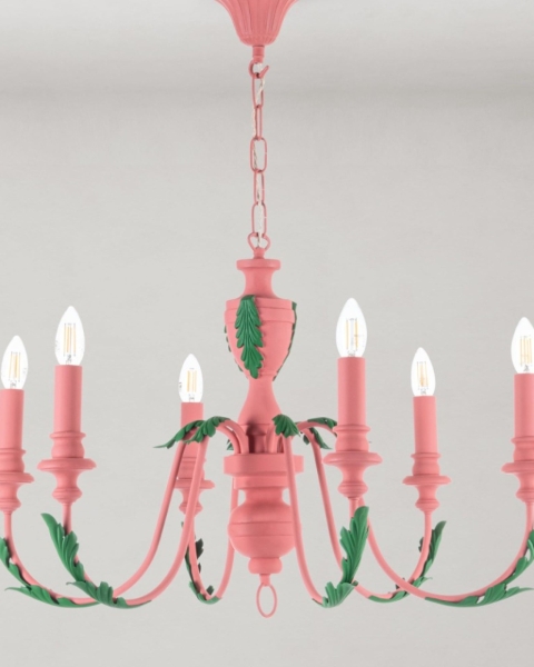 MINDTHEGAP | LA DOLCE VITA | EMILE 6 light Pendant - Pink resin ø72