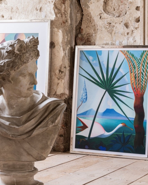 MINDTHEGAP | LA DOLCE VITA | Framed Art | NEAPOLITAN SONG by JOSEPH STELLA 
