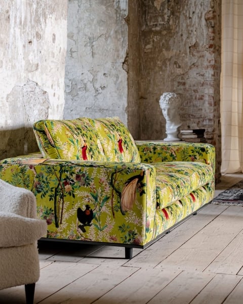 MINDTHEGAP | The Contemporary Capsule | Alpharetta Sofa | Royal Garden Green Velvet