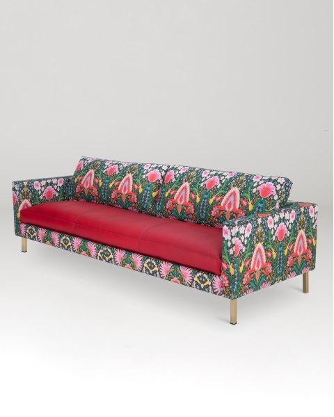 MINDTHEGAP | The Contemporary Capsule | Sofa | MAVERICK - SUSIE Q Linen and ROSSO Matte leather