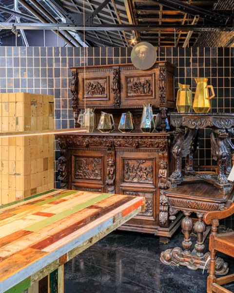 NLXL | PHE - 25 Waste Tiles Black Wallpaper by Piet Hein Eek