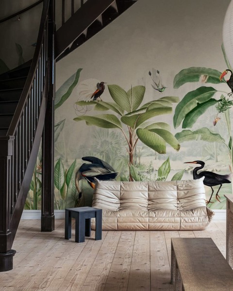Tropical Palms, Birds