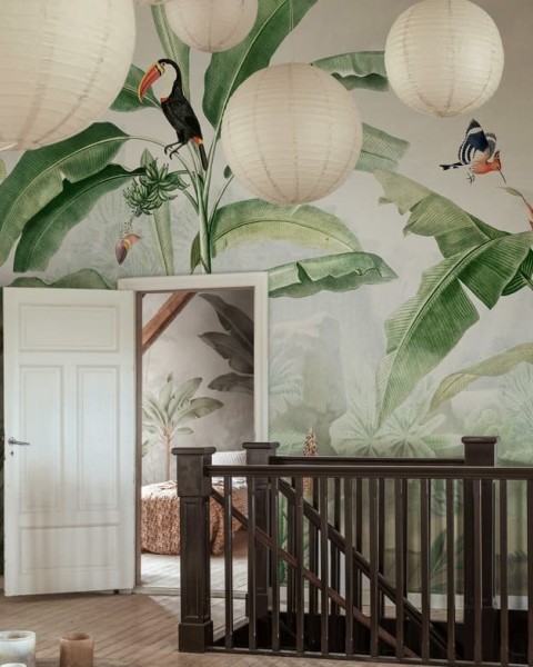 Tropical Palms, Birds