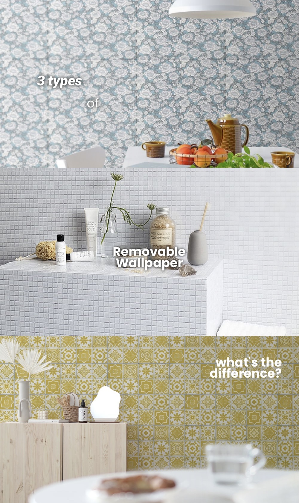 there are 3 types of removable wallpaper