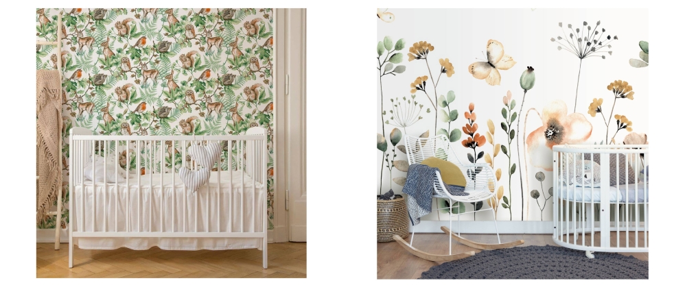 Kids wallpaper design appeals to kids who appreciate nature and brings freshness to their room.