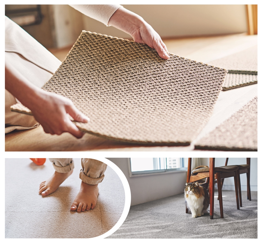 Buy carpet tiles becaus they are easy to maintain.
